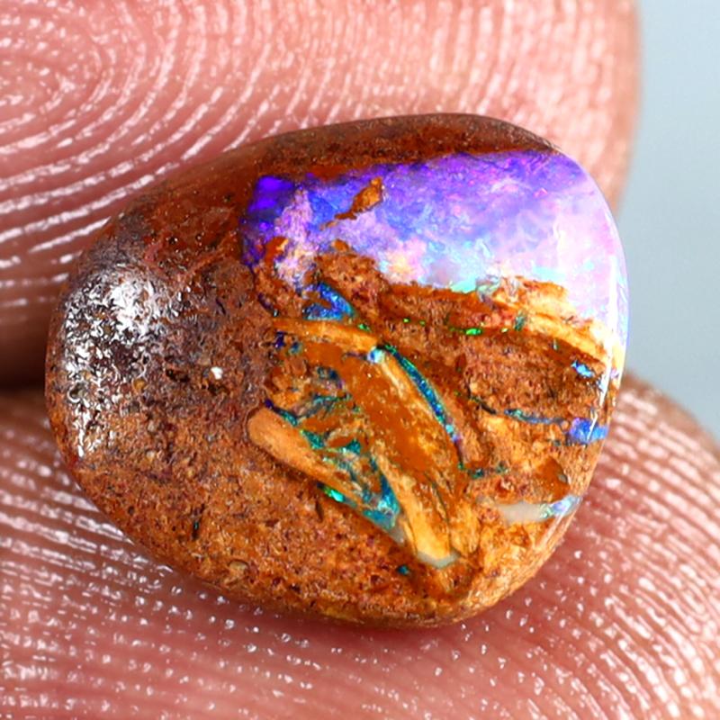 2.20 ct Valuable Fancy Shape (11 x 9 mm) Multi Color Australian Koroit Boulder Opal Natural Loose Gemstone