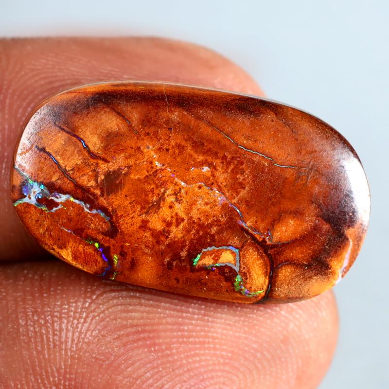 11.68 ct Great looking Fancy Shape (24 x 14 mm) Multi Color Australian Koroit Boulder Opal Natural Loose Gemstone