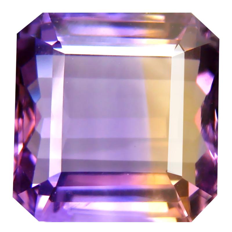 7.90 ct Fair Octagon Cut (12 x 11 mm) Unheated / Untreated Purple and Yellow Ametrine Natural Gemstone