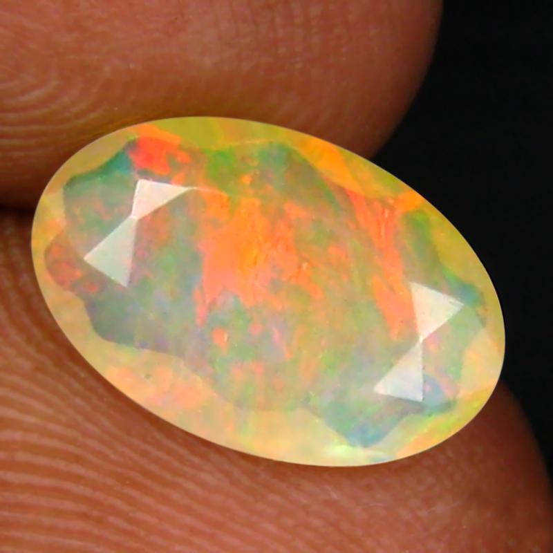 1.83 ct Pleasant Oval (12 x 8 mm) Un-Heated Ethiopia Rainbow Opal Loose Gemstone