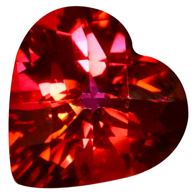 4.29 ct Lovely Heart Cut (10 x 10 mm) Azotic Color Coating Pink Peony Topaz Natural Gemstone