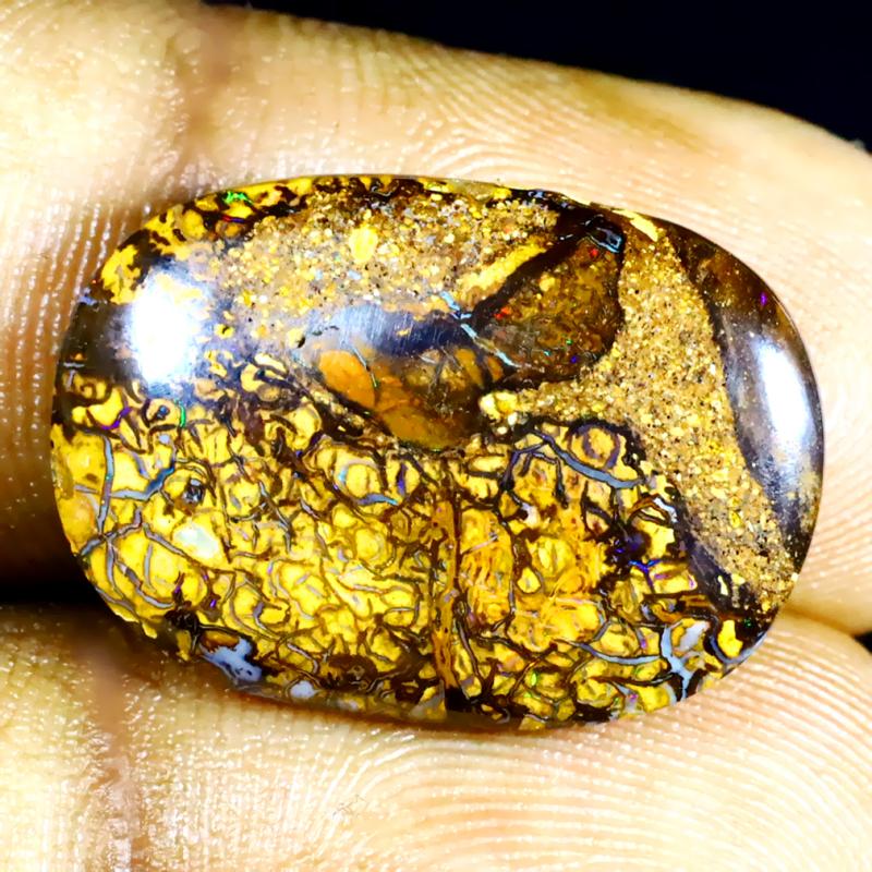 12.40 ct Premium Fancy Shape (21 x 15 mm) Multi Color Australian Koroit Boulder Opal Natural Loose Gemstone