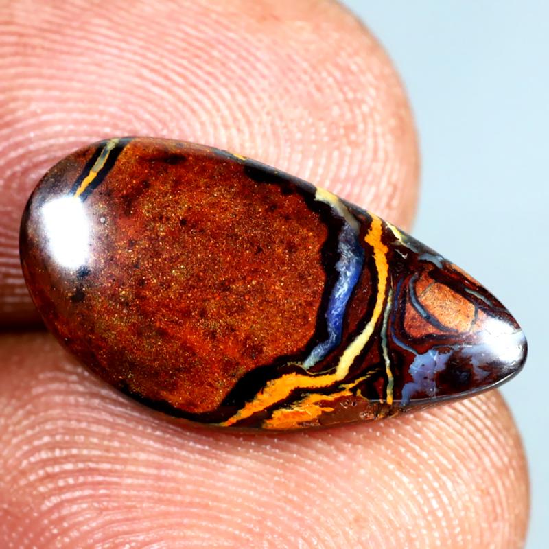 5.90 ct Magnificent Fancy Shape (19 x 10 mm) Multi Color Australian Koroit Boulder Opal Natural Loose Gemstone