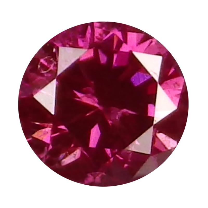 0.05 ct Phenomenal Round Cut (2 x 2 mm) SI Clarity Purplish Pink Diamond Loose Stone