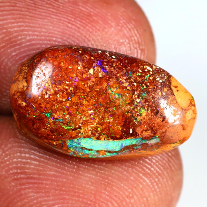 6.64 ct Mind-Boggling Fancy Shape (19 x 11 mm) Multi Color Australian Koroit Boulder Opal Natural Loose Gemstone