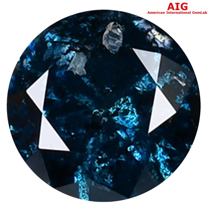 0.94 ct AIG CERTIFIED FIVE-STAR ROUND SHAPE (6 X 6 MM) GENUINE VIVID BLUE DIAMOND LOOSE STONE