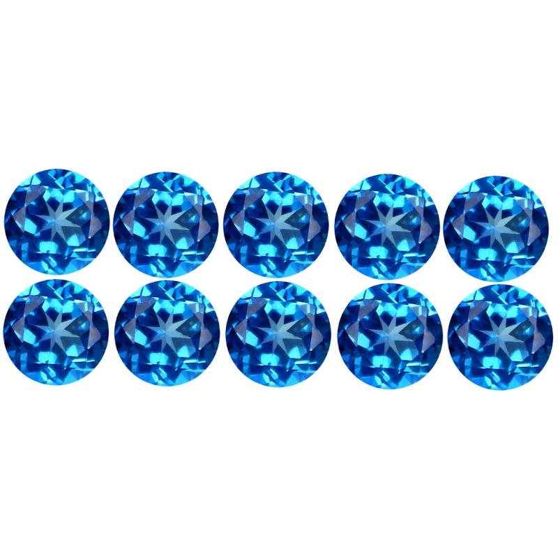 3.22 ct (10 pcs Lot) Incomparable CALIBRATED SIZE(4 x 4 mm) Round Shape Ooh LaLa Topaz Natural Gemstone