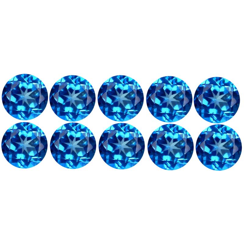 3.59 ct (10 pcs Lot) Lovely CALIBRATED SIZE(4 x 4 mm) Round Shape Ooh LaLa Topaz Natural Gemstone