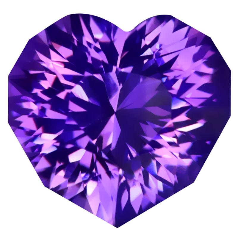 8.76 ct MAGNIFICENT FIRE HEART CUT (14 X 14 MM) PURPLE UNHEATED / UNTREATED PURPLE AMETHYST NATURAL GEMSTONE