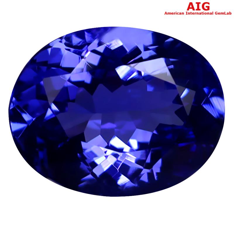 2.88 ct AIG CERTIFIED AAAA GRADE OUTSTANDING OVAL CUT (10 X 8 MM) D'BLOCK TANZANITE GEMSTONE