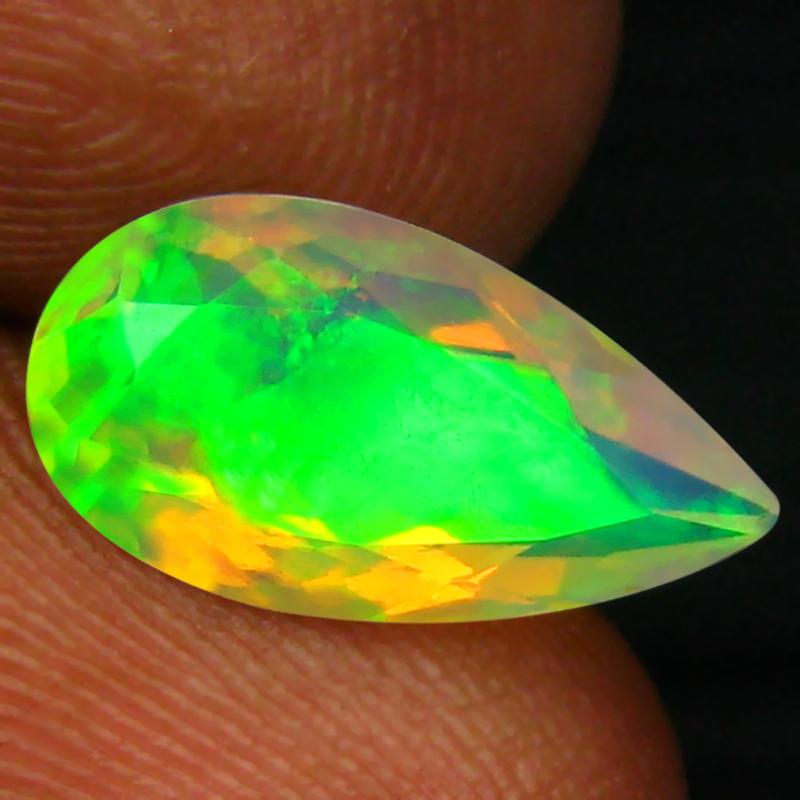1.53 ct Gorgeous Pear (13 x 7 mm) Un-Heated Ethiopia Rainbow Opal Loose Gemstone
