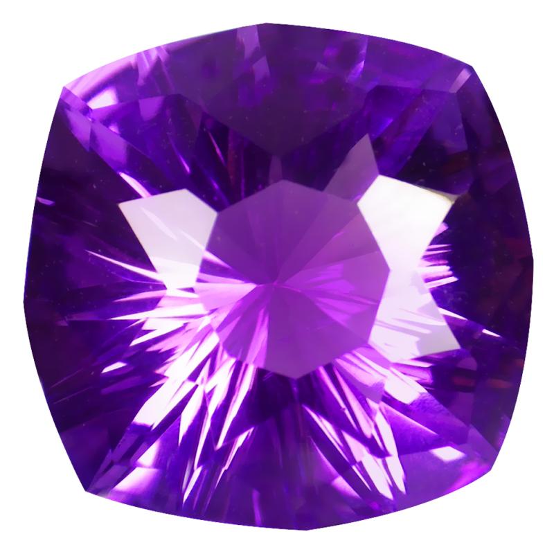 29.11 ct Mesmerizing Cushion (21 x 21 mm) Unheated / Untreated Uruguay Purple Amethyst Loose Gemstone