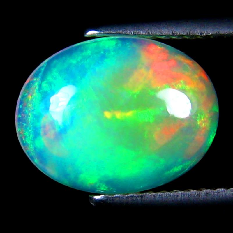 2.93 ct World class Oval Cabochon Cut (13 x 10 mm) Ethiopia Play of Colors Rainbow Opal Natural Gemstone