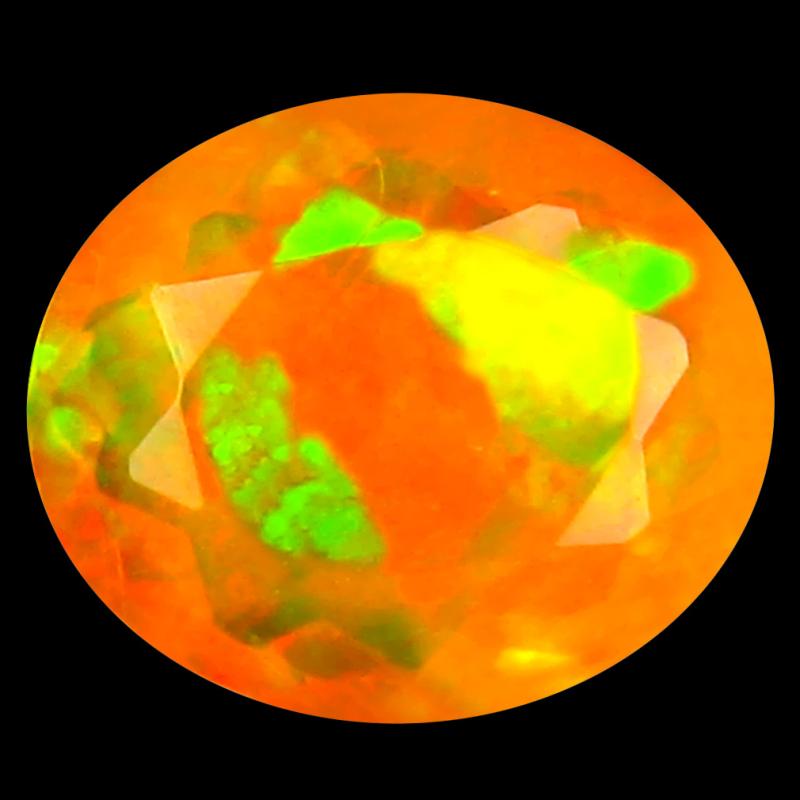 1.62 ct Fabulous Oval (9 x 8 mm) Un-Heated Ethiopia Rainbow Opal Loose Gemstone