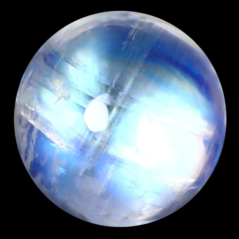 1.65 ct AAA Spectacular Round Cabochon Shape (7 x 7 mm) Rainbow Blue Moonstone Natural Gemstone