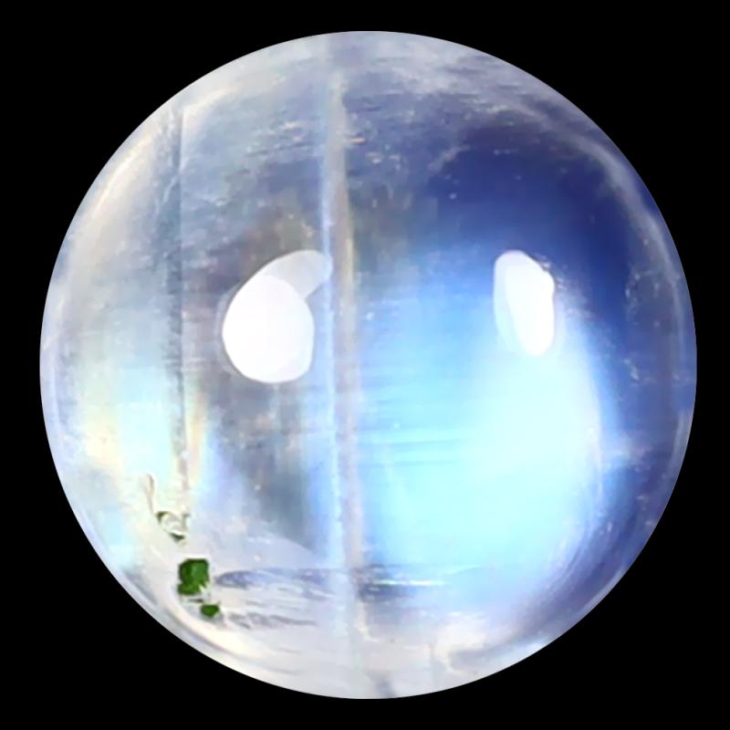 1.28 ct AAA Romantic Round Cabochon Shape (7 x 7 mm) Rainbow Blue Moonstone Natural Gemstone