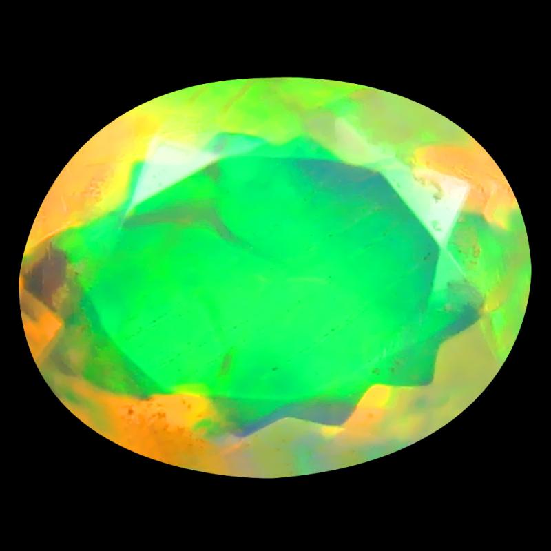 1.57 ct Eye-catching Oval (11 x 9 mm) Un-Heated Ethiopia Rainbow Opal Loose Gemstone