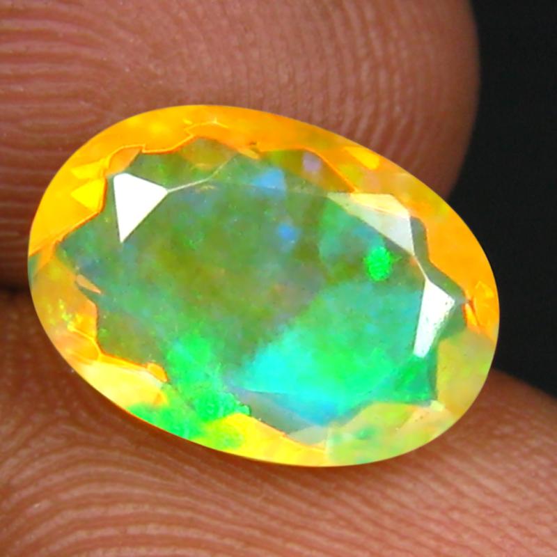 1.85 ct Resplendent Oval (11 x 8 mm) Un-Heated Ethiopia Rainbow Opal Loose Gemstone