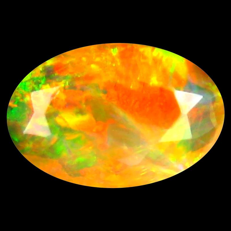 1.18 ct Fantastic Oval (10 x 7 mm) Un-Heated Ethiopia Rainbow Opal Loose Gemstone