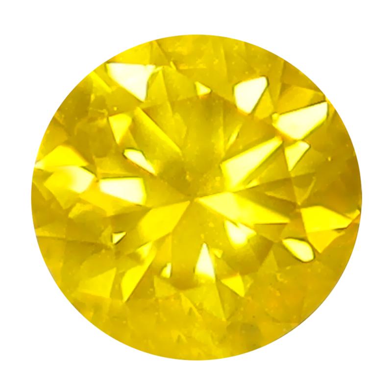 0.38 ct Valuable Round Cut (5 x 5 mm) SI Clarity Fancy Vivid Yellow Yellow Diamond Loose Stone