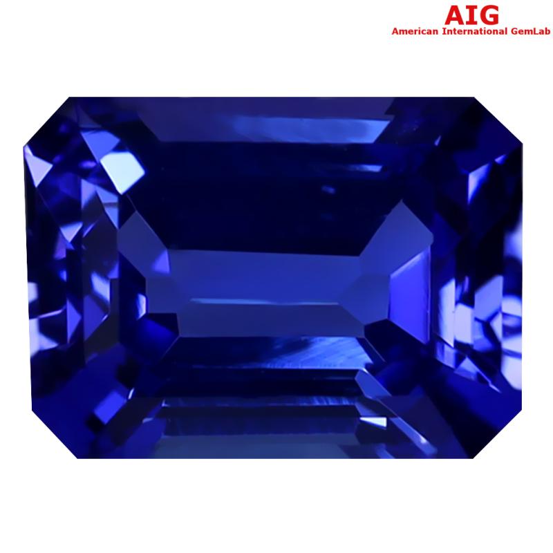 2.23 ct AIG CERTIFIED AAAA GRADE IMPRESSIVE OCTAGON CUT (9 X 7 MM) D'BLOCK TANZANITE GEMSTONE