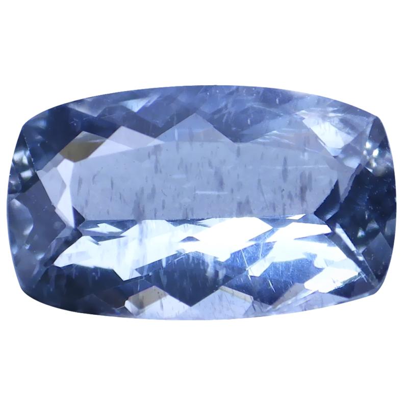 1.33 ct Pleasant Cushion Cut (9 x 6 mm) Unheated / Untreated Sky Blue Aquamarine Natural Gemstone