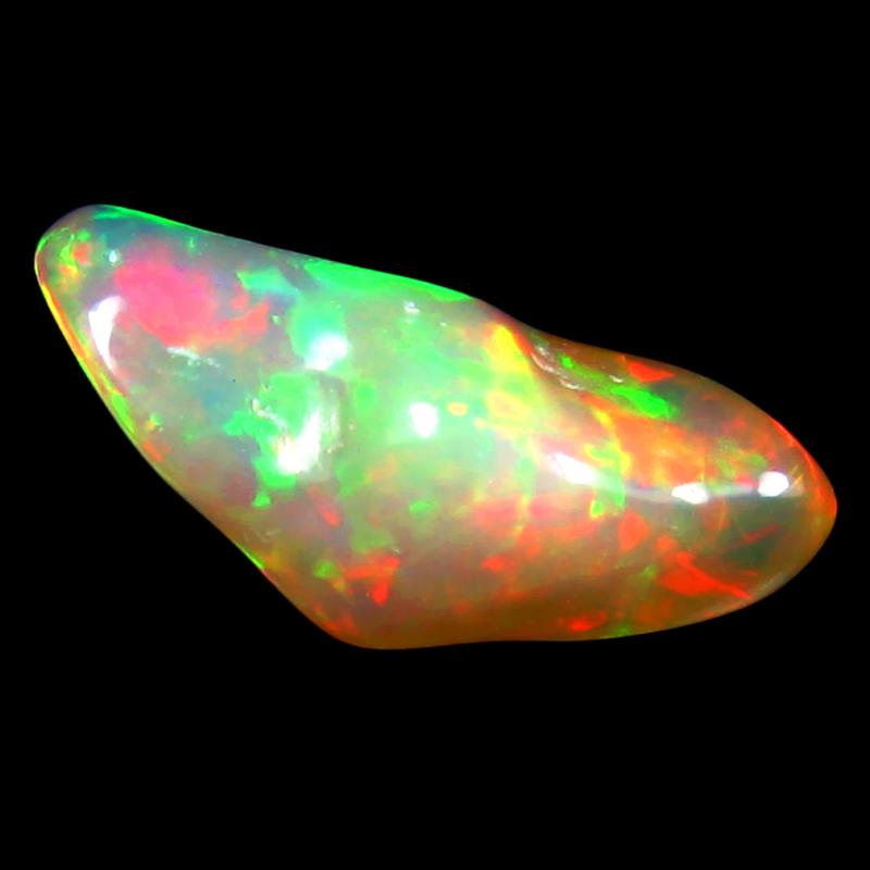 5.46 ct Five-star Fancy Cut (21 x 9 mm) Ethiopia Play of Colors Rainbow Opal Natural Gemstone
