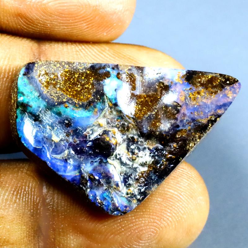 35.74 ct Wonderful Fancy Shape (34 x 21 mm) Multi Color Australian Koroit Boulder Opal Natural Loose Gemstone