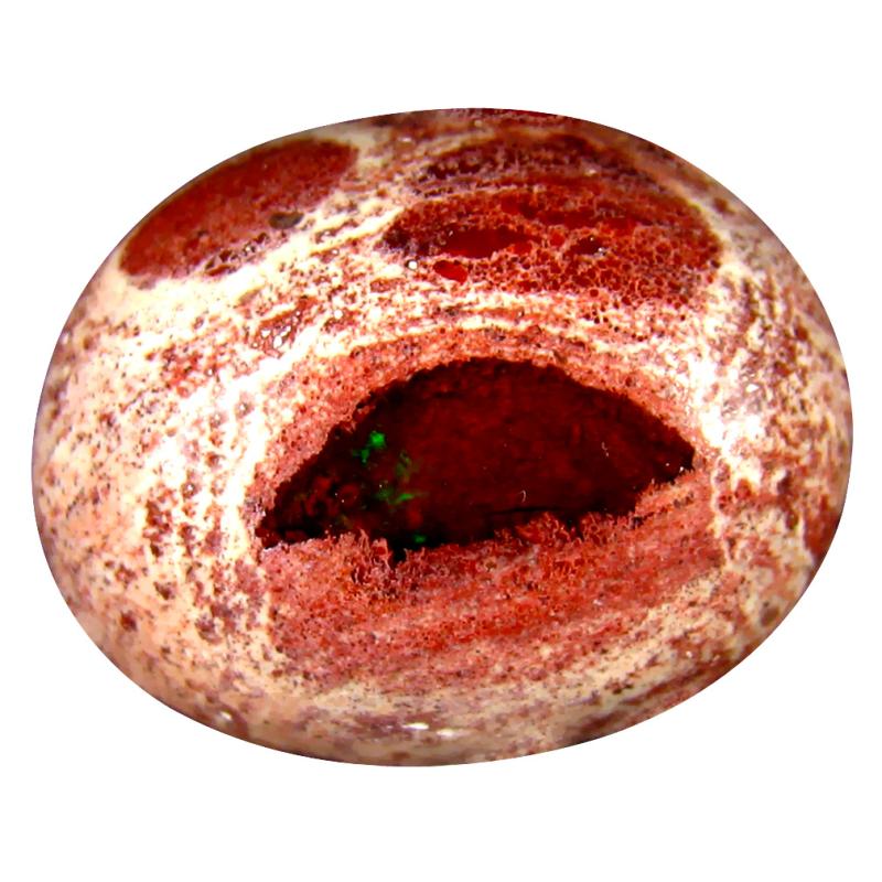 21.17 ct Unbelievable Oval Cabochon (22 x 17 mm) Un-Heated Mexico Matrix Fire Opal Loose Gemstone