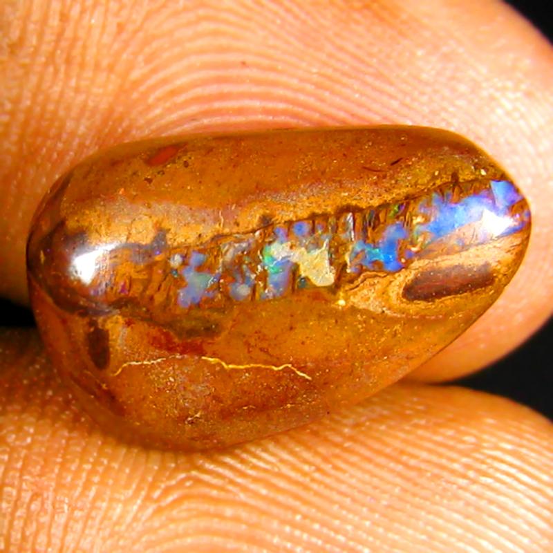 6.75 ct Great looking Fancy Shape (16 x 10 mm) Multi Color Australian Koroit Boulder Opal Natural Loose Gemstone