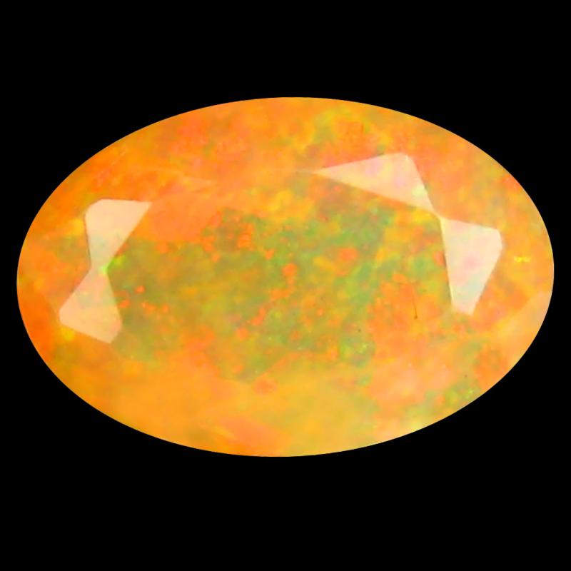 1.22 ct First-class Oval (9 x 6 mm) Un-Heated Ethiopia Rainbow Opal Loose Gemstone