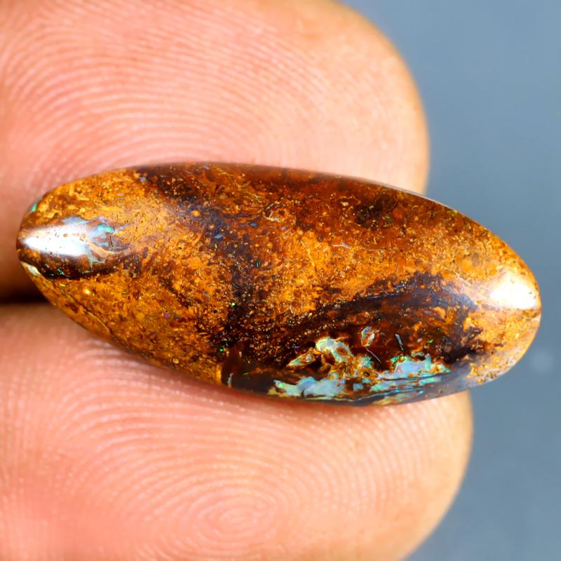 8.55 ct Valuable Fancy Shape (24 x 10 mm) Multi Color Australian Koroit Boulder Opal Natural Loose Gemstone