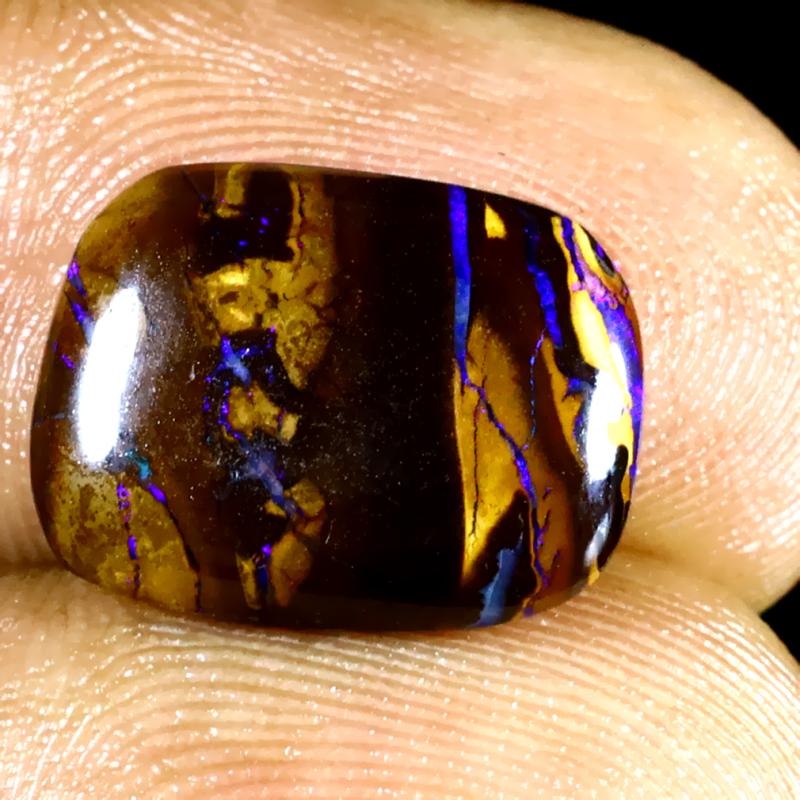 5.70 ct Outstanding Fancy Shape (13 x 10 mm) Multi Color Australian Koroit Boulder Opal Natural Loose Gemstone