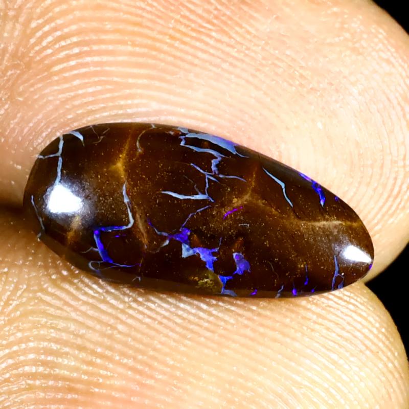 2.90 ct Magnificent Fancy Shape (15 x 7 mm) Multi Color Australian Koroit Boulder Opal Natural Loose Gemstone