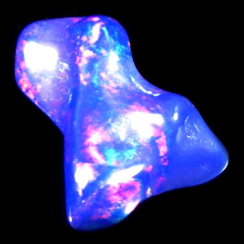 3.55 ct Good-looking Fancy Cut (14 x 11 mm) Ethiopia Play of Colors Blue Opal Natural Gemstone