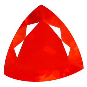 2.85 ct Pretty Trillion Cut (14 x 13 mm) Mexico Orange Red Fire Opal Natural Gemstone