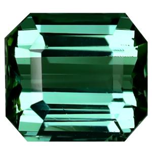 3.67 ct Beautiful Octagon Cut (8 x 8 mm) Mozambique Green Tourmaline Natural Gemstone