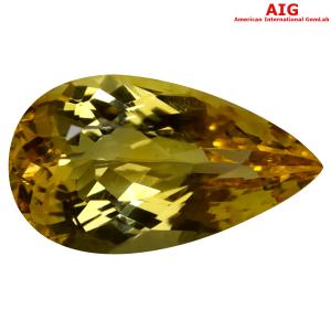 3.81 ct AIG Certified Unbelievable Pear Cut (13 x 8 mm) Unheated / Untreated Orange Yellow Imperial Topaz Loose Stone