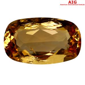 1.18 ct AIG Certified Extraordinary Oval Cut (8 x 5 mm) Unheated / Untreated Orange Yellow Imperial Topaz Loose Stone
