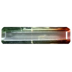 3.60 ct Impressive Octagon (21 x 5 mm) Un-Heated Brazil Bi-Color Tourmaline Loose Gemstone