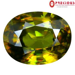 3.07 ct PGTL Certified AAA+ Grade Amazing Oval Cut (10 x 8 mm) Un-Heated Greenish Yellow Sphene Stone