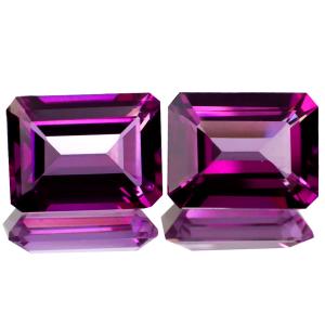 3.45 ct (2pcs) MATCHING PAIR Terrific Octagon Cut (8 x 6 mm) Pink Raspberry Passion Topaz Genuine Stone