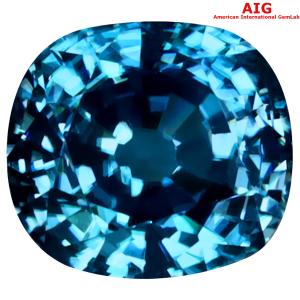 5.13 ct AIG Certified Shimmering Oval Cut (9 x 8 mm) Cambodia Blue Zircon Loose Stone