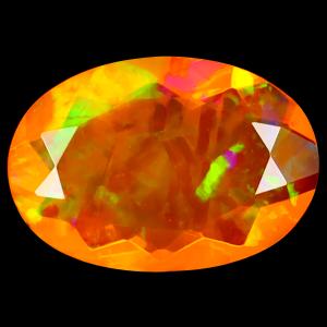 2.64 ct Super-Excellent Oval Cut (14 x 9 mm) Heated Natural Orange Fire Opal Loose Gemstone