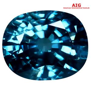 4.44 ct AIG Certified Pleasant Oval Cut (9 x 8 mm) Cambodia Blue Zircon Loose Stone