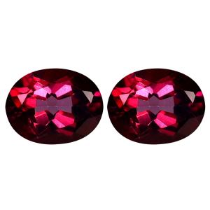 3.98 ct (2pcs) Unbelievable MATCHING PAIR Oval Shape (9 x 7 mm) Mulberry Dawn Natural Gemstone