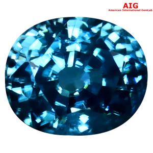 4.21 ct AIG Certified Dazzling Oval Cut (9 x 7 mm) Cambodia Blue Zircon Loose Stone