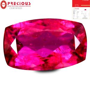 2.24 ct PGTL Certified AAAA Grade World class Cushion Cut (11 x 7 mm) Reddish Pink Rubellite Tourmaline Gemstone