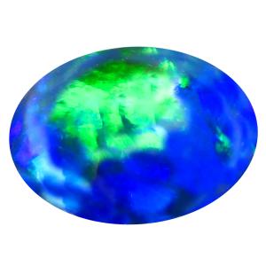 3.79 ct Dazzling Oval Cabochon Cut (14 x 10 mm) Ethiopia Play of Colors Black Opal Natural Gemstone