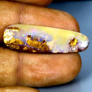 10.20 ct Fabulous Fancy Shape (32 x 10 mm) Multi Color Australian Koroit Boulder Opal Natural Loose Gemstone